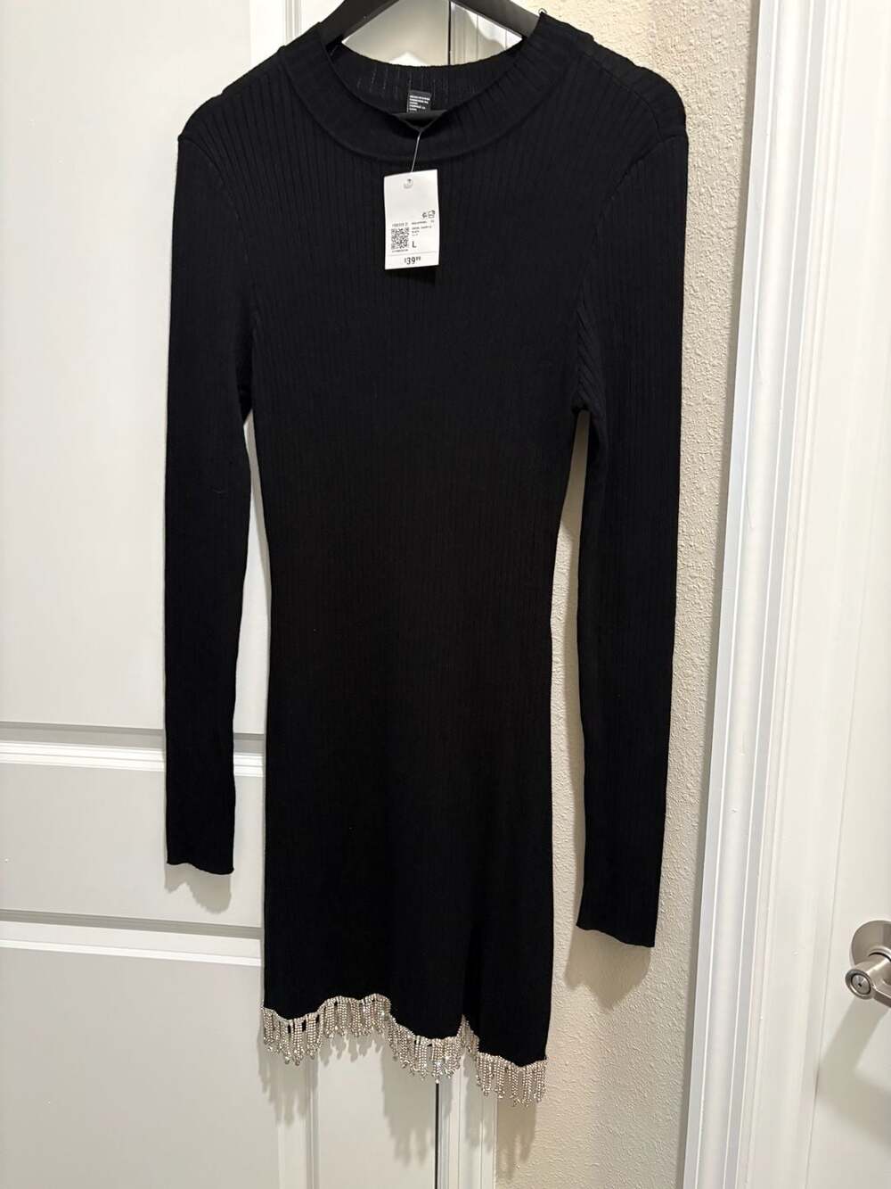 Forever 21 Ribbed Rhinestone Fringe Mini Dress